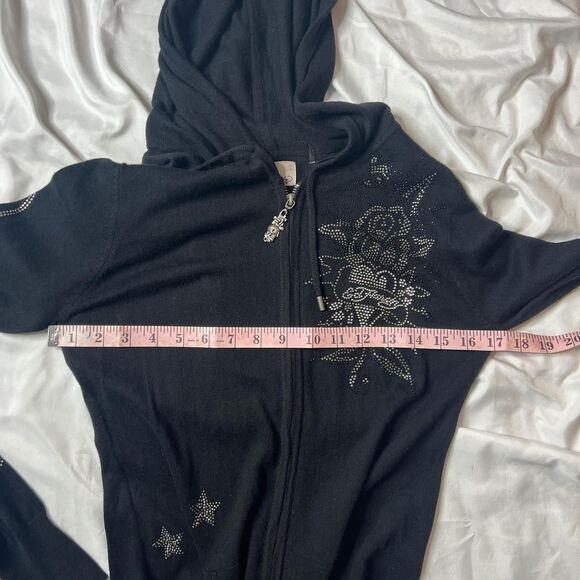 Ed-hardy Rhinestone Black Zip Up Hoodie - Picture 5 of 8